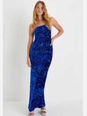 Royal Blue Sequin Dress Lulus